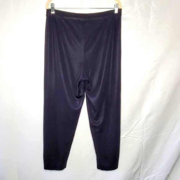 Exclusively Misook Knit Ankle Pant Size L Hi-Rise Black Stretch Casual Pull-on - Picture 5 of 16